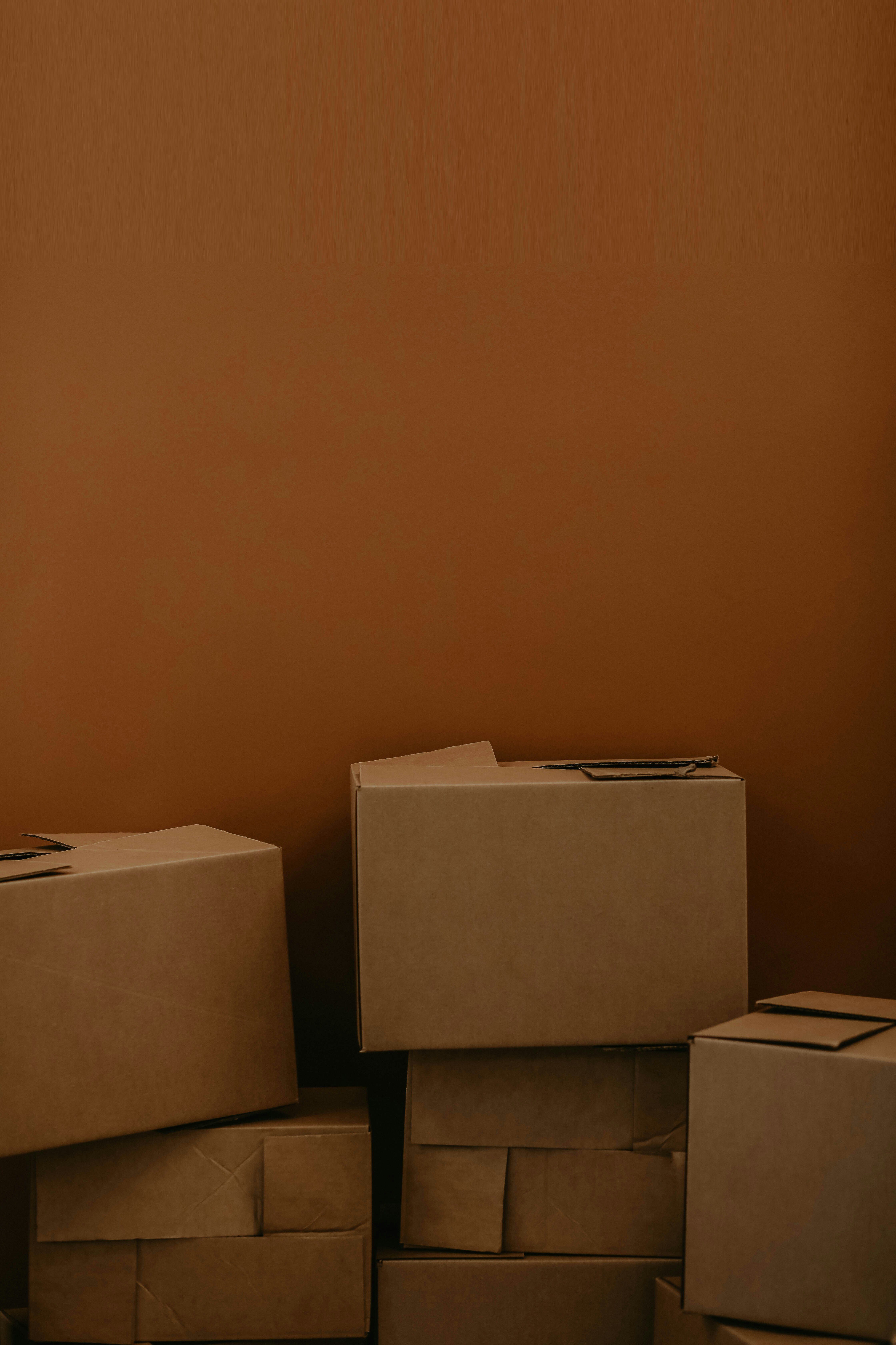 Boxes, stacked and ready for the move.